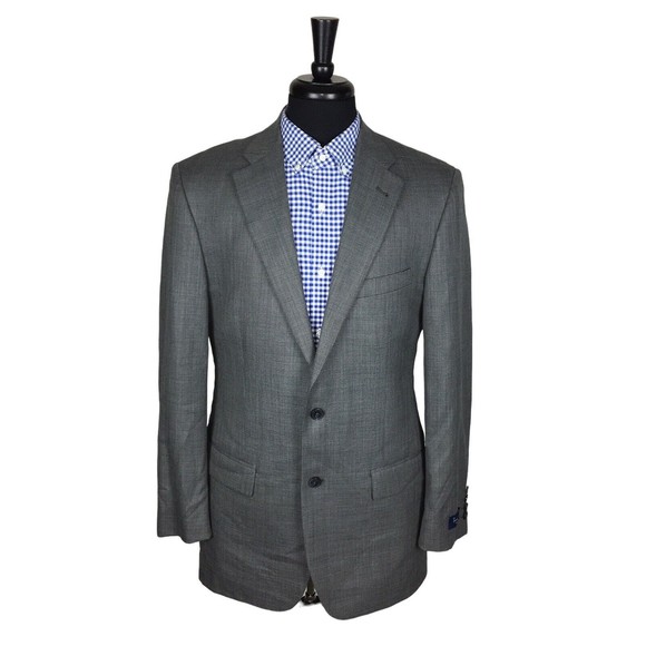 MSRP $295 Turnbury Est. 1980 Mens Wool Stretch Grey Sport Coat Blazer 40L